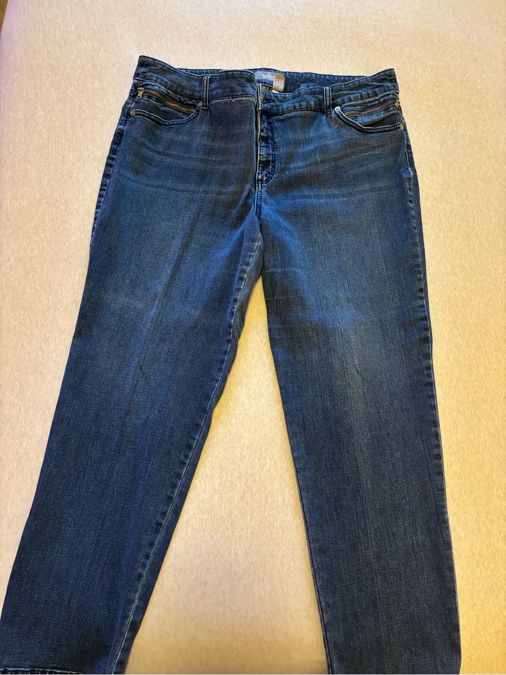 Chico's Women's Straight-Leg Jeans in Dark Blue Wash